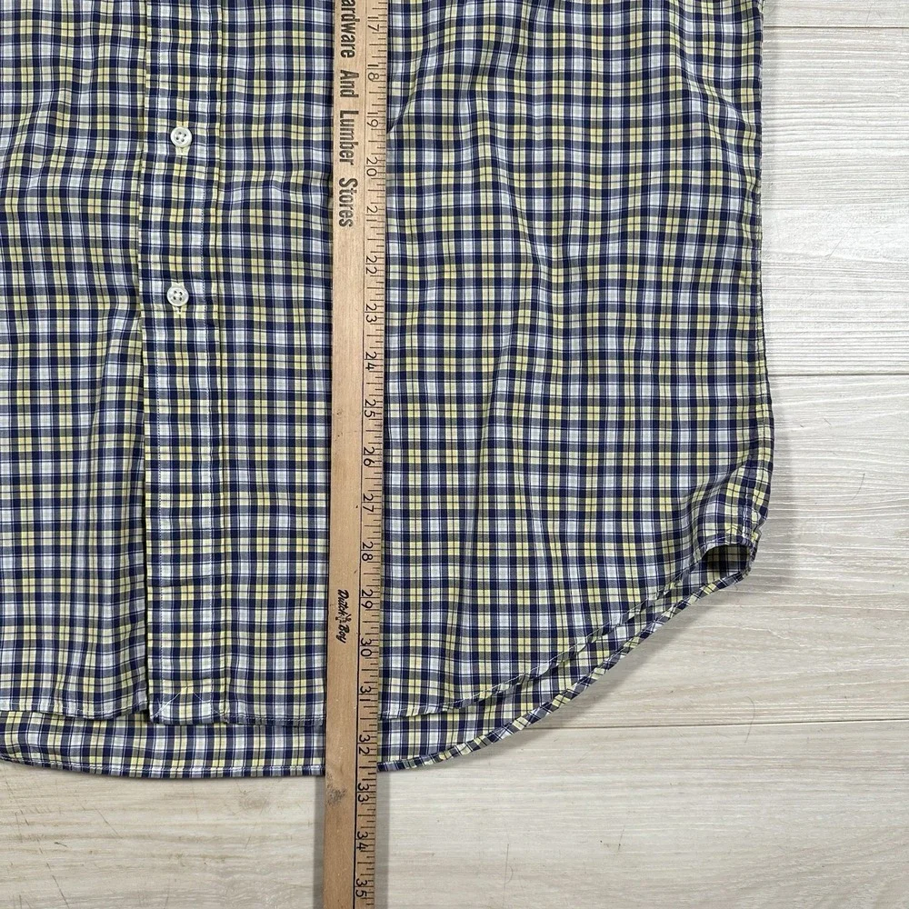 Ralph Lauren Polo Blake plaid Short Sleeve Button Down Shirt Large Yellow Purple